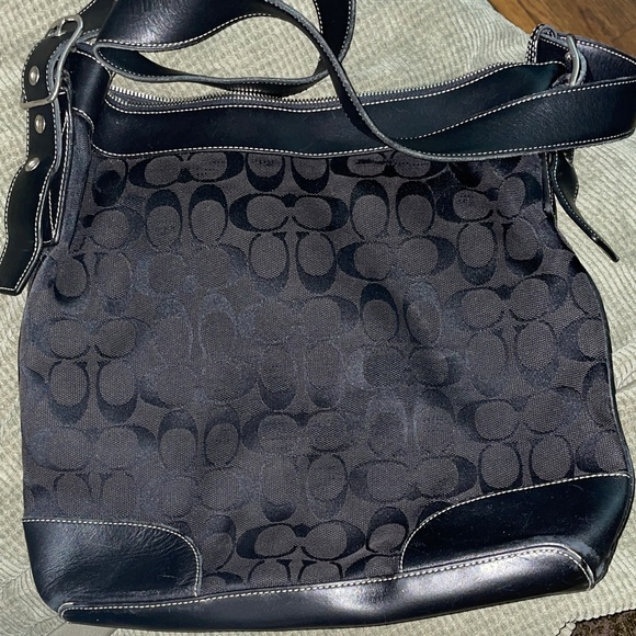 Black COACH Patterned Y2k shoulder Bag - Picture 1 of 3